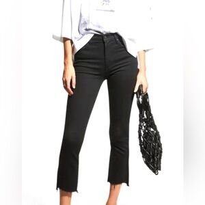 MOTHER Insider Crop Frayed Jeans in Not Guilty